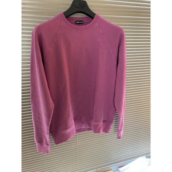 TOM FORD GARMENT DYED CREW NECK SWEATSHIRT - HOT PINK